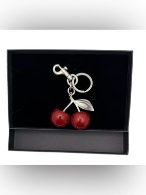 Red Cherry Keychain Stylish Women's Accessory for Keys or Handbags- Gift for Her